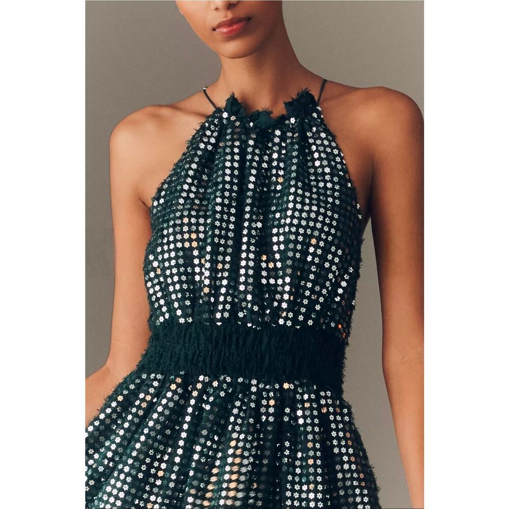 NWT Anthropologie The Somerset Shine Mini Halter Dress. Size M. Retails $168